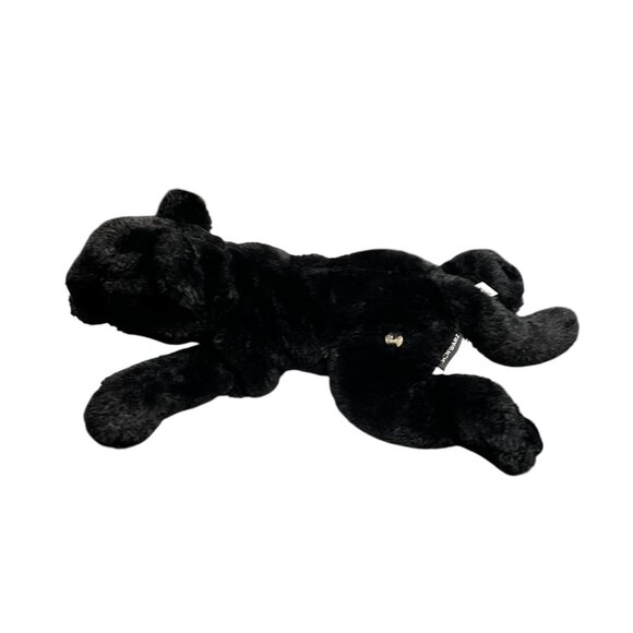 FAO Schwarz Black Panther Cat Floppy Plush 15” Laying Down Golden Eyes Soft - Picture 6 of 13